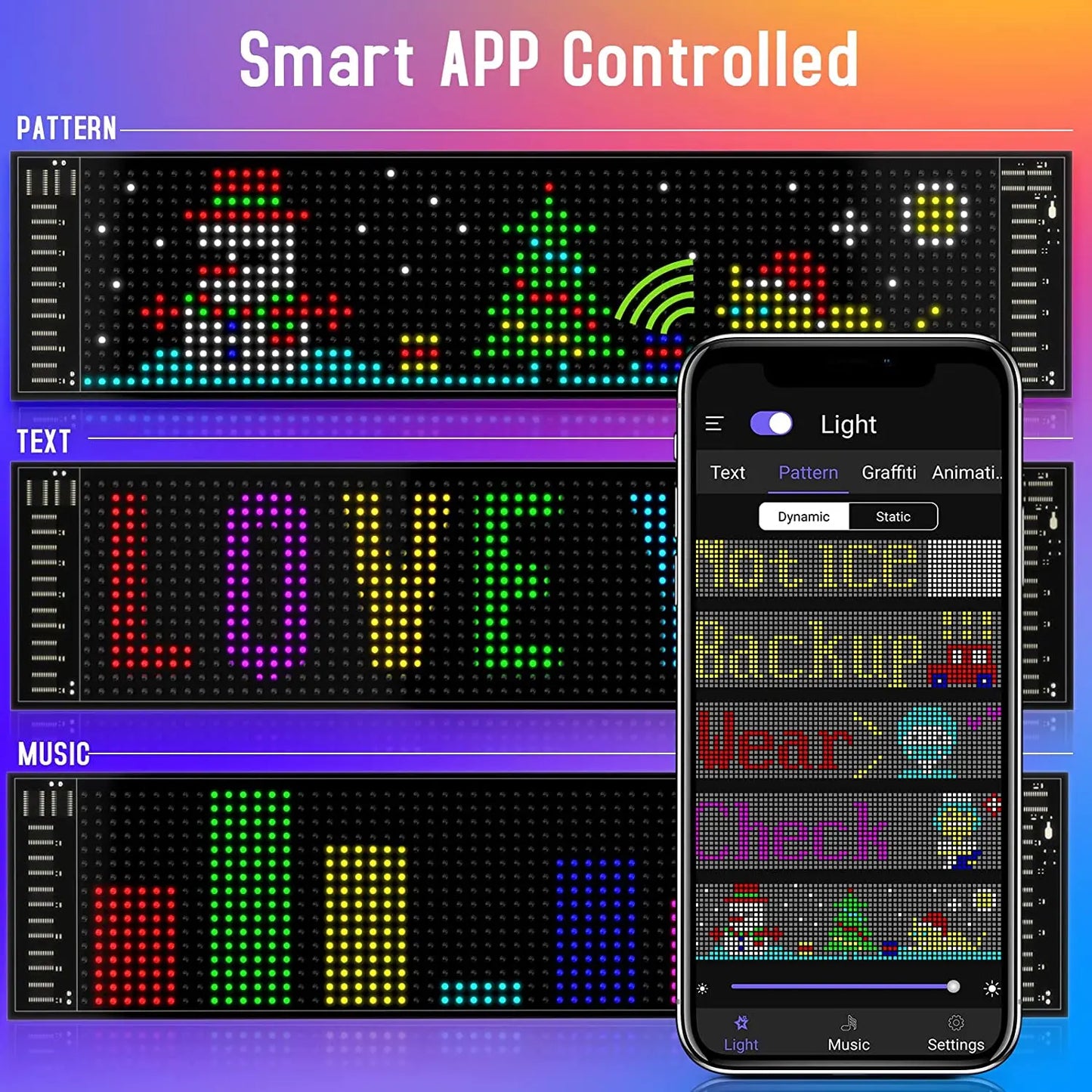 Ultra-thin flexible Bluetooth LED screen