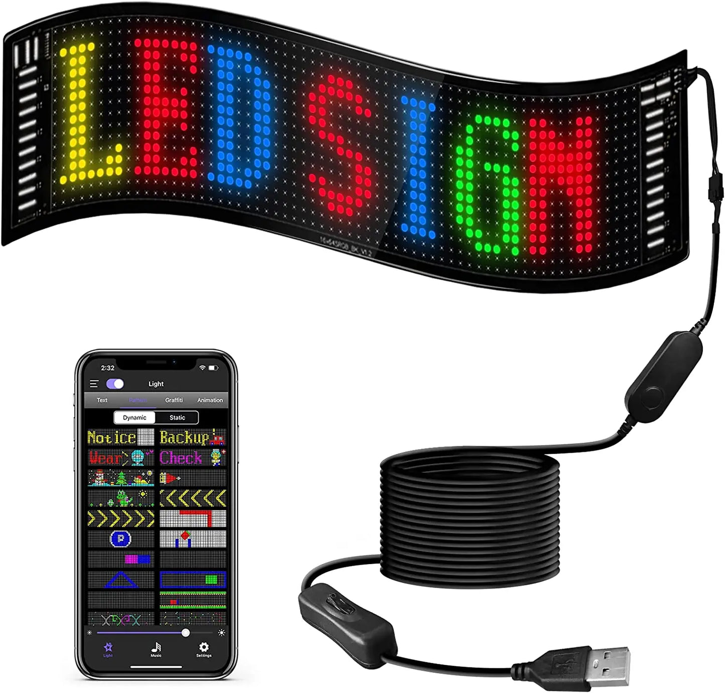 Ultra-thin flexible Bluetooth LED screen