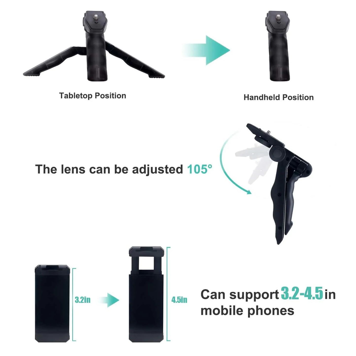 5 in 1 Vlogging Kit with Light Microphone Tripod