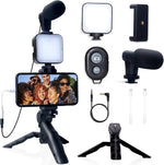 5 in 1 Vlogging Kit with Light Microphone Tripod